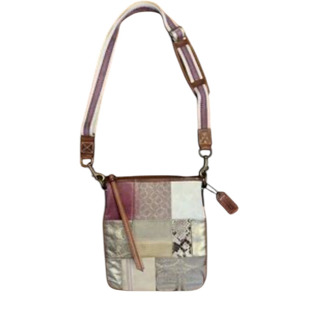 Coach Holiday Suede Patchwork Crossbody Bag
